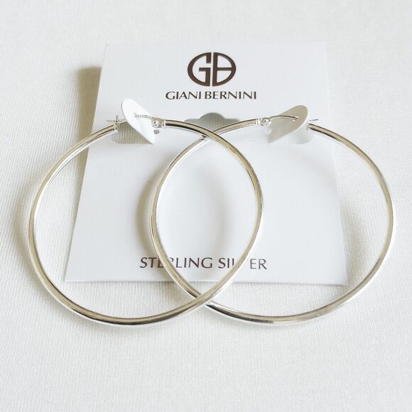 Giani Bernini Jewelry - Giani Bernini Sterling Silver Large 2" Polished Tube Hoop Earrings 50mm x 2mm